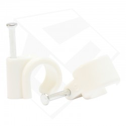 CABLE CLIPS ROUND WHITE